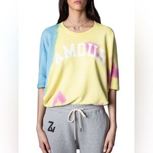 Zadig & Voltaire Portland Amour Oversized Handmade Tye Dye Sweatshirt. NWT XS